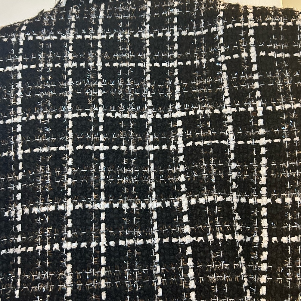 VISHAL Size Small Black and White Tweed Coat with Gold Buttons, Calf length - Picture 12 of 13